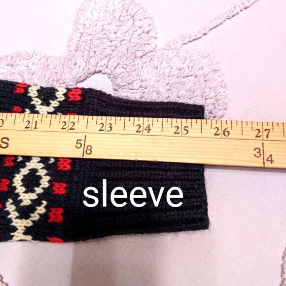 H&M Turtleneck Sweater Heavy Navy Blue Reindeer Pattern  XS - Picture 7 of 10